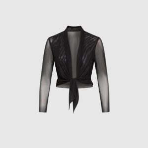 LAURA Tie Hem Mesh Cover-Up
