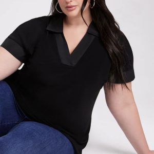 LAURA Joseph Ribkoff - Tonal Trim Polo Top
