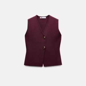 ZARA BUTTONED KNIT VEST