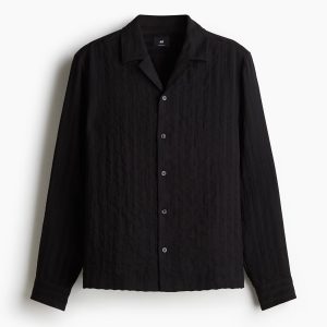 H&M Regular-Fit Jacquard-Weave Resort Shirt