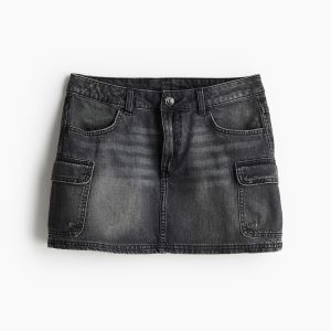 H&M Denim Cargo Mini Skirt