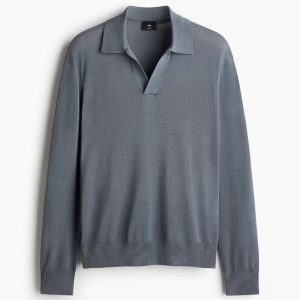 H&M Regular Fit Fine-Knit Polo Shirt