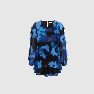 LAURA Floral Print Chiffon Blouse