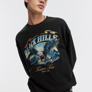 H&M Loose Fit Printed Sweatshirt