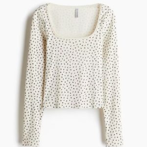 H&M Picot-Trimmed Cotton Top