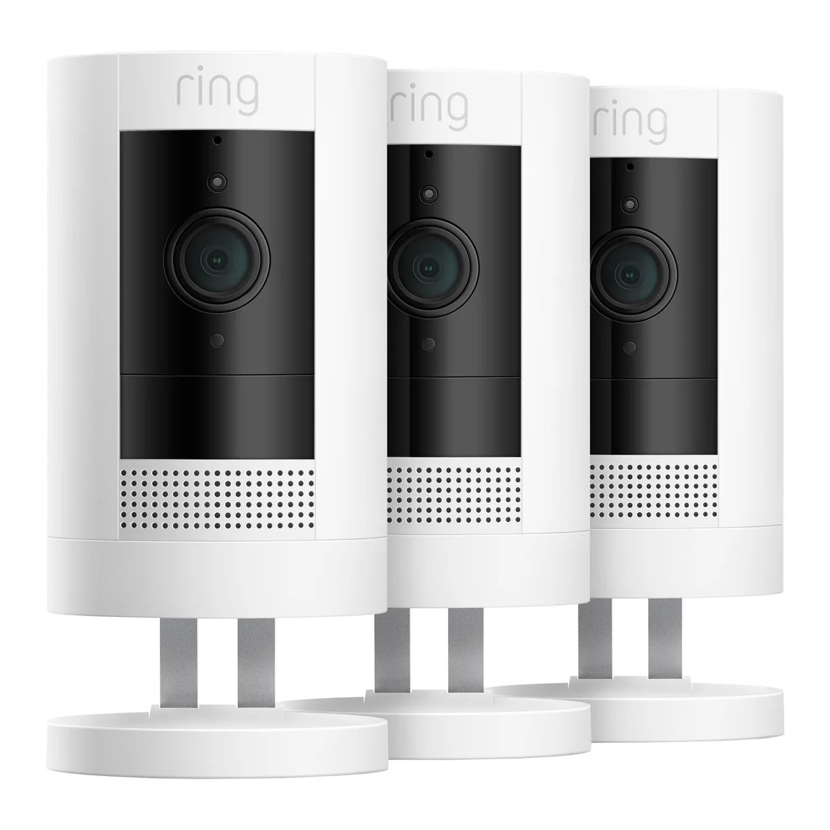 Ring Outdoor Cam (Stick Up Cam) Battery Security Camera with Mount, 3-pack