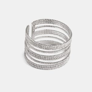 Laura Multi-Row Crystal Cuff Bracelet