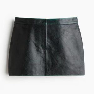 H&M LEATHER SKIRT WITH HAND-PAINTED LOOK