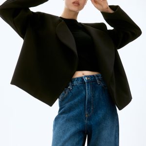 H&M Felted Jacket with Shawl Collar