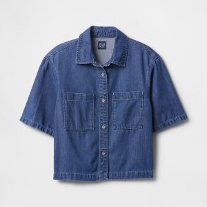 Gap UltraSoft Cropped Denim Shirt