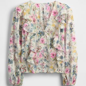 Gap Ruffle-Trim Floral Top