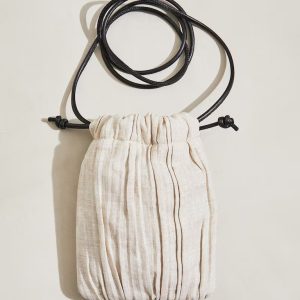 H&M LINEN-BLEND DRAWSTRING PHONE BAG