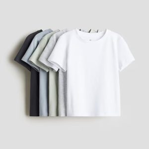 H&M 5-PACK COTTON JERSEY TOPS