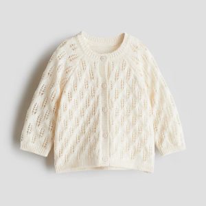 H&M POINTELLE-KNIT CARDIGAN