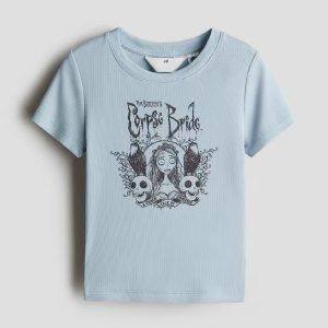 H&M PRINTED JERSEY TOP