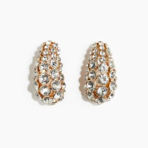 H&M RHINESTONE-EMBELLISHED DOME EARRINGS