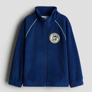 H&M TERRY TRACK JACKET WITH EMBROIDERED DETAIL