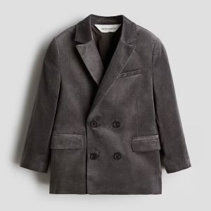 H&M DOUBLE-BREASTED VELVET JACKET
