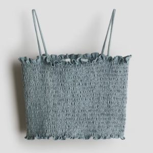 H&M SMOCKED CROP TOP