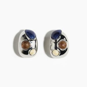 H&M BEAD-DETAIL DOME EARRINGS