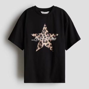 H&M OVERSIZED T-SHIRT WITH PRINTED MOTIF