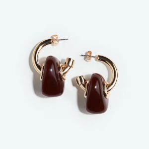 H&M PENDANT HOOP EARRINGS