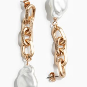 H&M BEAD-DETAIL PENDANT EARRINGS