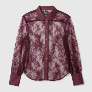 Gap Sheer Lace Classic Shirt