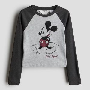 H&M PRINTED JERSEY TOP