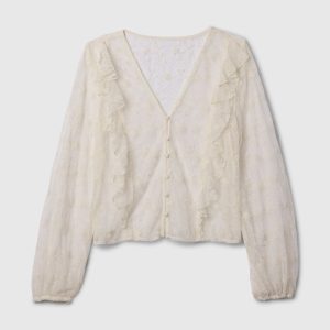 Gap Recycled Lace Ruffle Top
