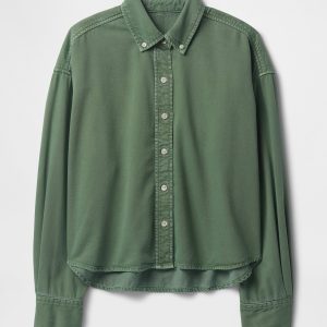 Gap UltraSoft Denim Cropped Big Shirt