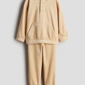 H&M 2-PIECE RIBBED VELOUR SET