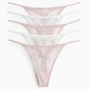 H&M 5-PACK LACE THONG BRIEFS