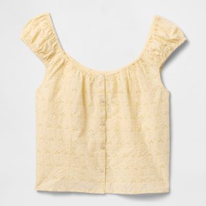 Gap Cap-Sleeve Eyelet Top