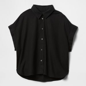 Gap Linen-Blend Cropped Shirt