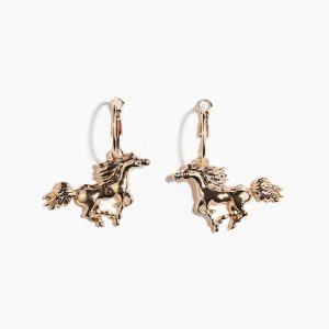 H&M HORSE-PENDANT HOOP EARRINGS
