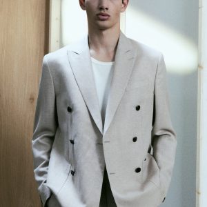 H&M Regular-Fit Wool-Blend Double-Breasted Jacket