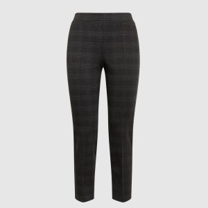 LAURA Sofia Plaid Print Slim-Leg Pants - Short