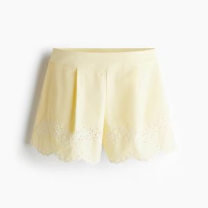 H&M SHORTS WITH EYELET EMBROIDERY