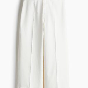 H&M High Rise Wide Leg Cropped Jeans