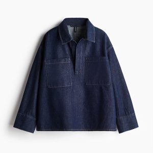 H&M Oversized Pullover Denim Shirt