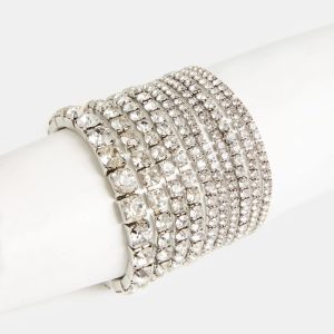 Laura Multi-Row Crystal Stretch Bracelet