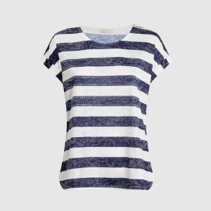 LAURA Striped Short Sleeve Top