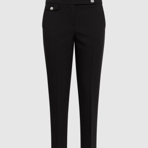 LAURA Emma Embossed Button Slim-Leg Pants