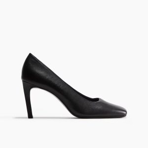 H&M Square-Toe Leather Pumps