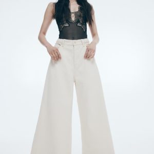 H&M Wide-Leg Braided Jeans