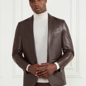 Guess Steve Notched Leather Blazer
