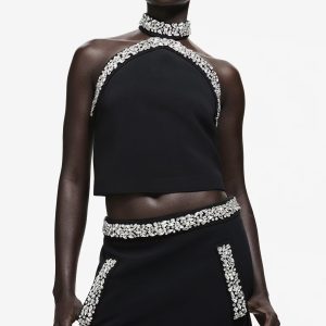 H&M Rhinestone-Embellished Halterneck Top