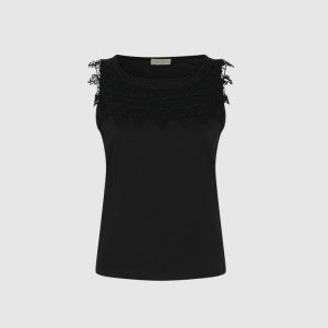 LAURA Crochet Appliqué Tank Top