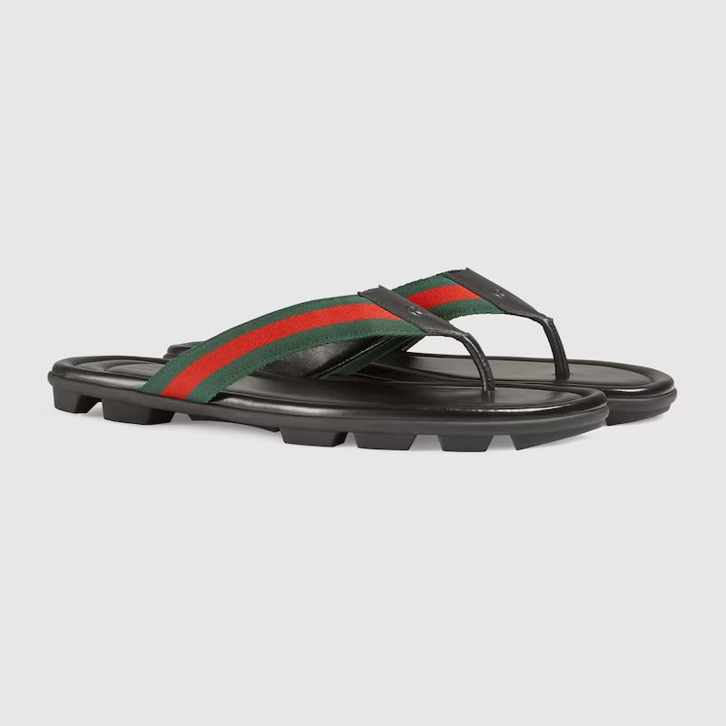 GUCCI Men's thong sandal with Web - Image 2